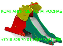 Детская горка Дино.Габаритные размеры: 3025х578 мм, Н=1680 мм, Н площадки=920 мм Возрастная группа: 3-7 лет